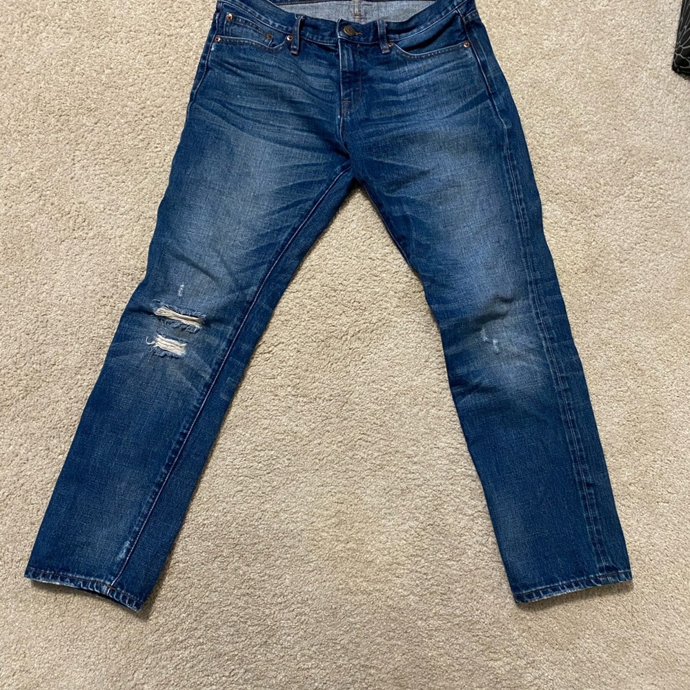Women's J Crew slim broken in boyfriend Blue Jeans